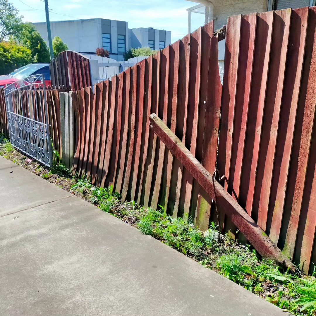 Street-front paling fence: before